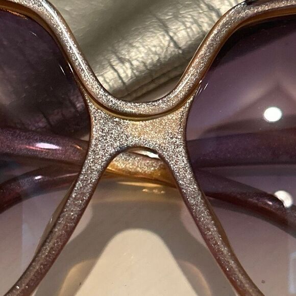 Vintage Christian Dior Oversized Round Sunglasses Pink Glitter Frame 80s Era main image 9